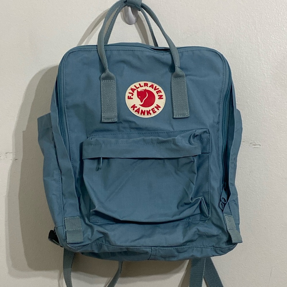Fjallraven Kanken Single Tone Blue Water Resistant Unisex Backpack Swedish